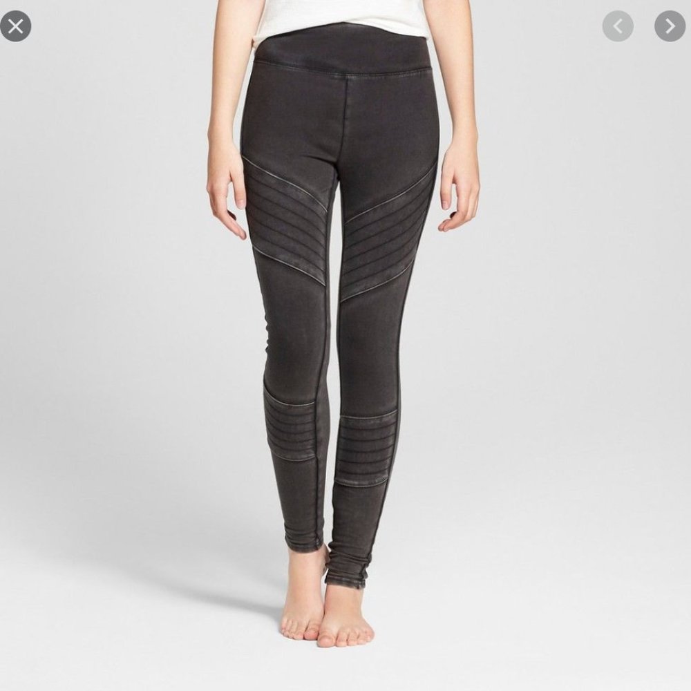 MOSSIMO WASHED BLACK MOTO LEGGING SM